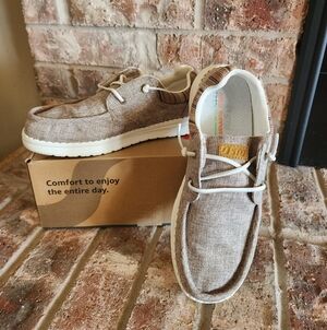 Taupe Canvas Loafers